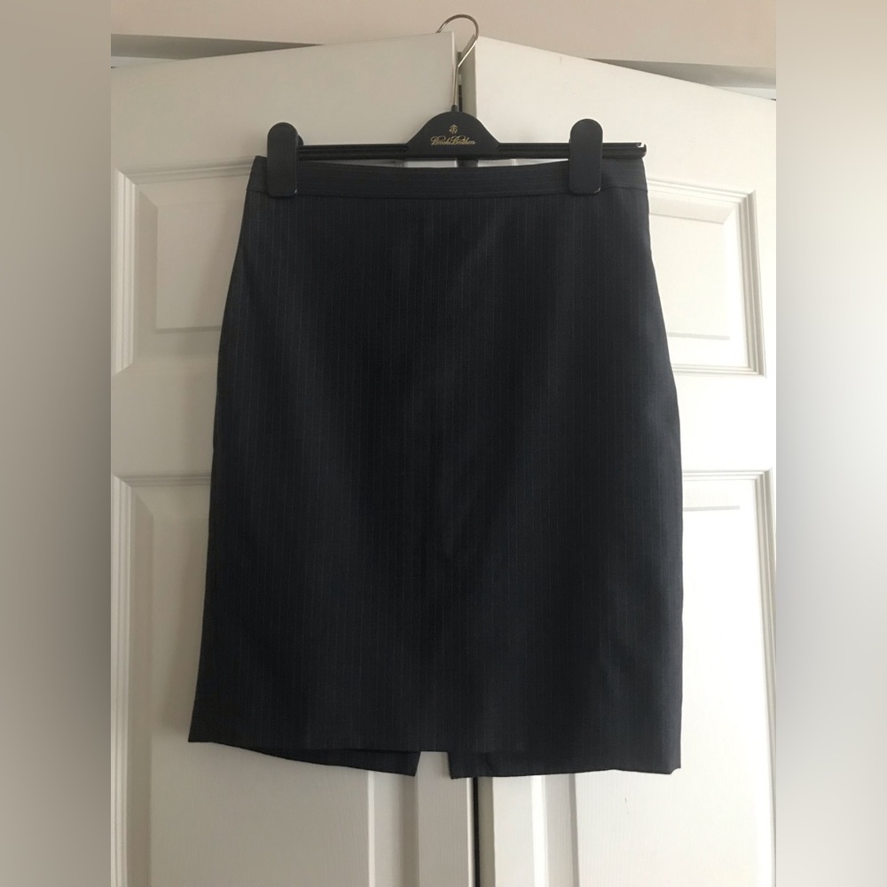 JCrew Super 120s - grey pinstripe wool suit skirt
